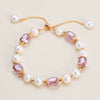 Wholesale Women's Handmade Natural Freshwater Pearl Geometric Style Bracelet