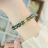 Wholesale Women's Handmade Natural Hair Crystal Geometric Pattern Bracelet Goldplated