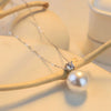 Wholesale Women's Handmade Natural Pearl Geometric Pendant Necklace Clavicle Chain Light Luxury Style