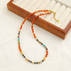 Wholesale Women's Handmade Natural Stone Agate Necklace With Geometric Design