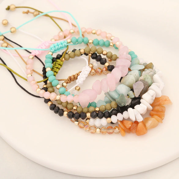 Wholesale Women's Handmade Natural Stone Wave Pattern Original Design Bracelet