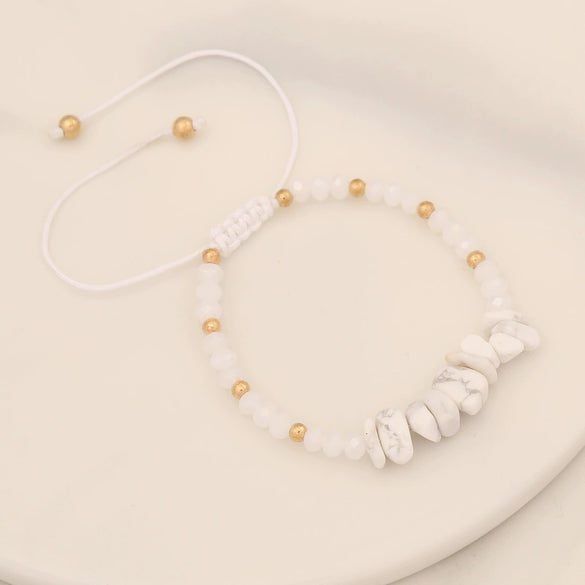 Wholesale Women's Handmade Natural Stone Wave Pattern Original Design Bracelet