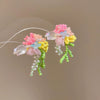 Wholesale Women's Handmade Plastic And Resin Flowershaped Tassel Earrings Little Fresh Style