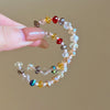 Wholesale Women's Handmade Plastic And Resin Flowershaped Tassel Earrings Little Fresh Style