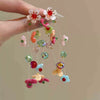 Wholesale Women's Handmade Plastic And Resin Flowershaped Tassel Earrings Little Fresh Style