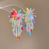 Wholesale Women's Handmade Plastic And Resin Flowershaped Tassel Earrings Little Fresh Style