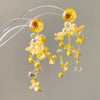 Wholesale Women's Handmade Plastic And Resin Flowershaped Tassel Earrings Little Fresh Style