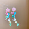Wholesale Women's Handmade Plastic And Resin Flowershaped Tassel Earrings Little Fresh Style
