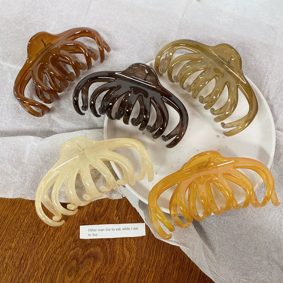 Wholesale Women's Handmade Plastic Resin Octopus Grasping Hair Clip Hair Accessories