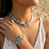Wholesale Women's Handmade Polymer Clay Flower Patterned Beaded Necklace And Bracelet Set