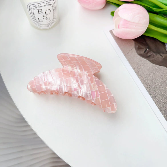 Wholesale Women's Handmade Pvc Sweet Geometric Big Crescent Hair Clip Hair Accessories