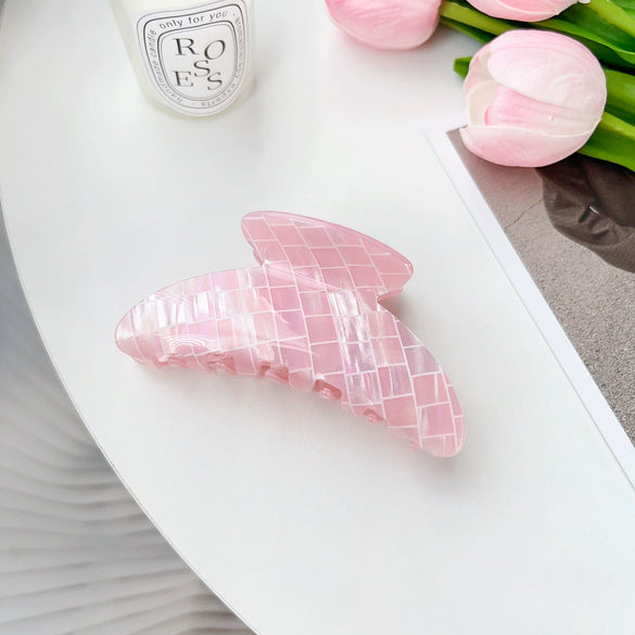 Wholesale Women's Handmade Pvc Sweet Geometric Big Crescent Hair Clip Hair Accessories