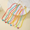 Wholesale Women's Handmade Rice Beads And Resin Clavicle Chain Necklace With Marine Elements Starfish Geometric Animal Zodiac Design