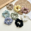 Wholesale Women's Handmade Satin Solid Color High Elastic Large Intestine Hair Band Hair Rope