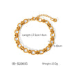 Wholesale Women's Handmade Stainless Steel Twist Chain Bracelet With Geometric Wave Pattern And Electroplating