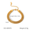 Wholesale Women's Handmade Stainless Steel Twist Chain Bracelet With Geometric Wave Pattern And Electroplating
