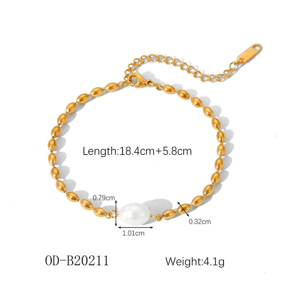 Wholesale Women's Handmade Stainless Steel Twist Chain Bracelet With Geometric Wave Pattern And Electroplating