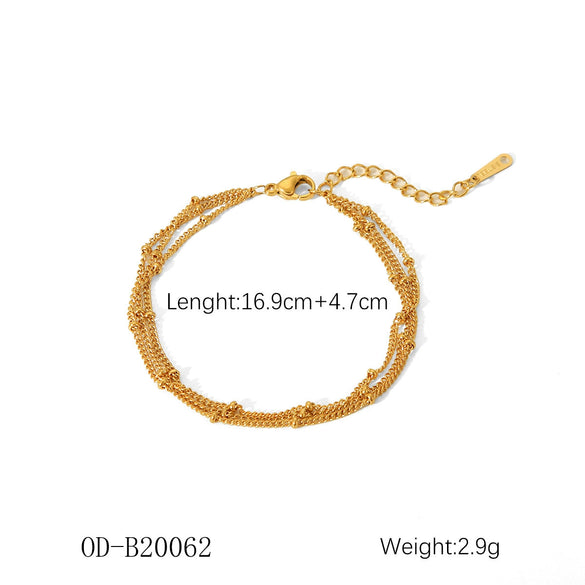 Wholesale Women's Handmade Stainless Steel Twist Chain Bracelet With Geometric Wave Pattern And Electroplating