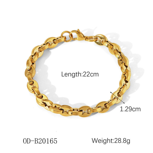 Wholesale Women's Handmade Stainless Steel Twist Chain Bracelet With Geometric Wave Pattern And Electroplating