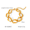 Wholesale Women's Handmade Stainless Steel Twist Chain Bracelet With Geometric Wave Pattern And Electroplating