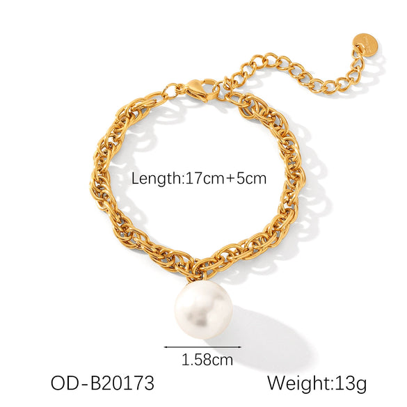 Wholesale Women's Handmade Stainless Steel Twist Chain Bracelet With Geometric Wave Pattern And Electroplating