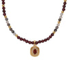 Wholesale Women's Handmade 925 Sterling Silver Geometric Natural Black Hair Crystal Garnet Color Necklace