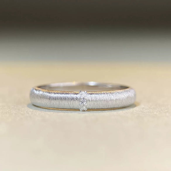 Wholesale Women's Handmade 925 Sterling Silver Wiredrawing Geometric Ring 18K Goldplated