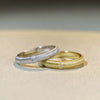 Wholesale Women's Handmade 925 Sterling Silver Wiredrawing Geometric Ring 18K Goldplated