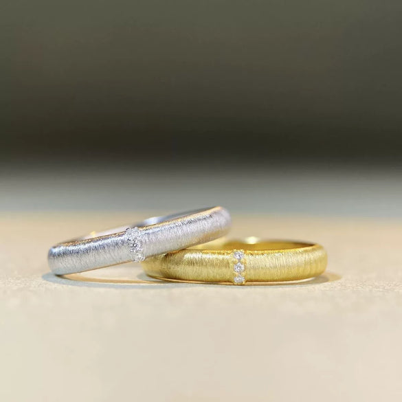Wholesale Women's Handmade 925 Sterling Silver Wiredrawing Geometric Ring 18K Goldplated