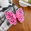 Wholesale Women's Handmade Sweet Double Hollow Butterfly Solid Color Frosted Hair Grab Clip Hair Accessories