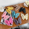Wholesale Women's Handmade Sweet Double Hollow Butterfly Solid Color Frosted Hair Grab Clip Hair Accessories