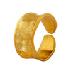 Wholesale Women's Handmade 316L Stainless Steel Gold Plated Geometric Ring With Uneven Opening Design