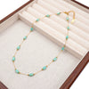 Wholesale Women's Handmade Titanium Steel Heart Pattern Retro Imitation Turquoise Pendant Clavicle Chain