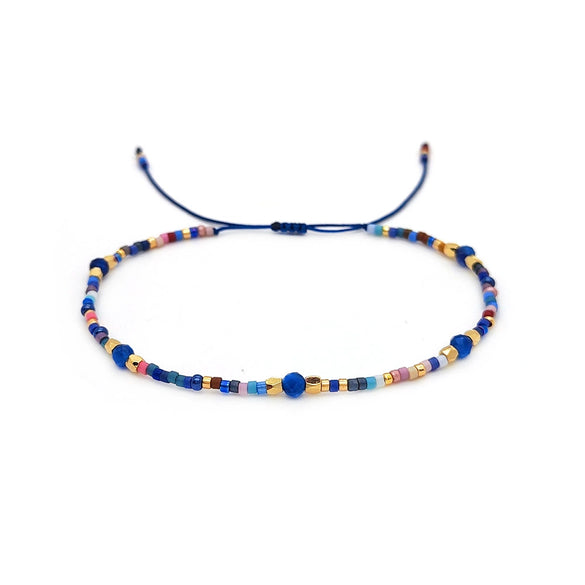 Wholesale Women's Handwoven Bracelet With Cord Natural Freshwater Pearl And Miyuki Rice Beads Geometric Style