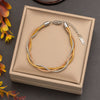 Wholesale Women's Handwoven Electroplated Titanium Steel Threelayer Cross Clavicle Necklace With Snake Bone Chain