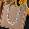 Wholesale Women's Handwoven Electroplated Titanium Steel Threelayer Cross Clavicle Necklace With Snake Bone Chain