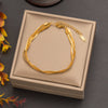 Wholesale Women's Handwoven Electroplated Titanium Steel Threelayer Cross Clavicle Necklace With Snake Bone Chain