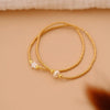 Wholesale Women's Handwoven Natural Pearl Bracelet With Geometric Pattern Imported Toho Rice Beads
