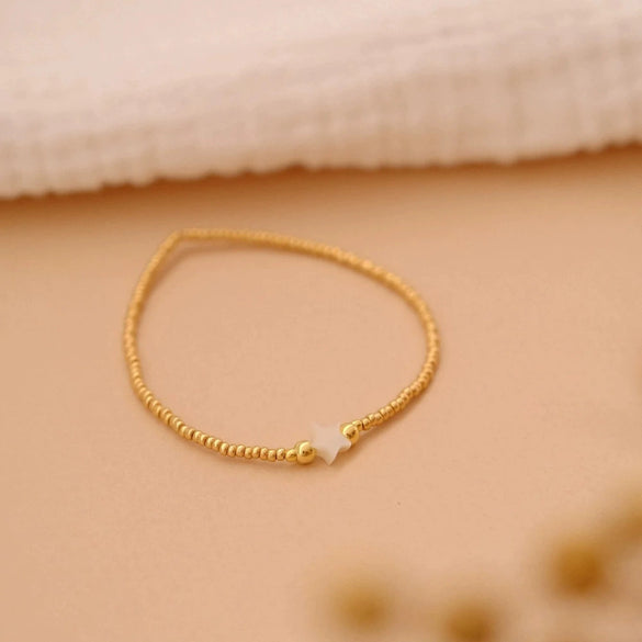 Wholesale Women's Handwoven Natural Pearl Bracelet With Geometric Pattern Imported Toho Rice Beads