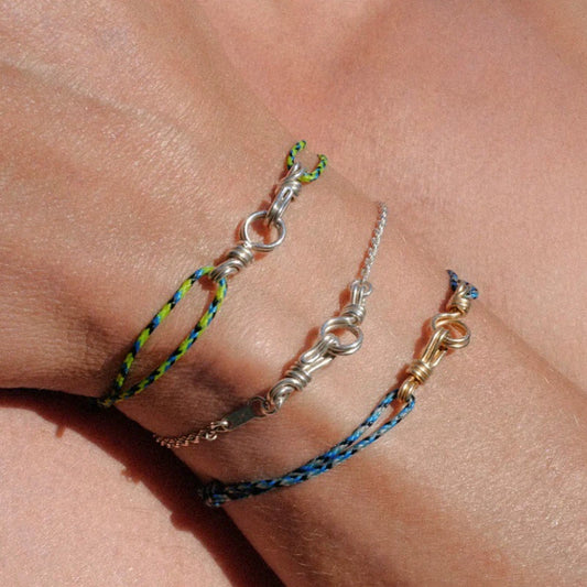 Wholesale Women's Handwoven Rope Copper Electroplated Heart Shape Wave Ring Love Bracelet Light Luxury Style