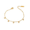 Wholesale Women's Heart Butterfly Zircon Stainless Steel Bracelet With Heart Pendant And Geometric Pattern Vacuum Plated