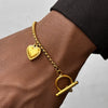Wholesale Women's Heart Shape Electroplated Titanium Steel Love Bracelet Luxury Jewelry