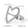 Wholesale Women's Heart Shape Open Titanium Steel Ring With Oil Dripping Design And Non Fading Feature