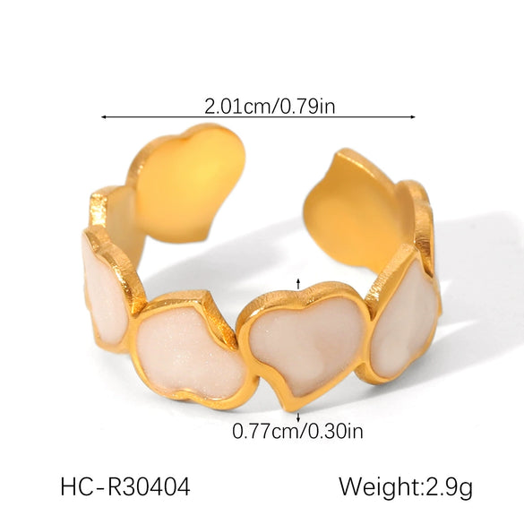 Wholesale Women's Heart Shape Open Titanium Steel Ring With Oil Dripping Design And Non Fading Feature
