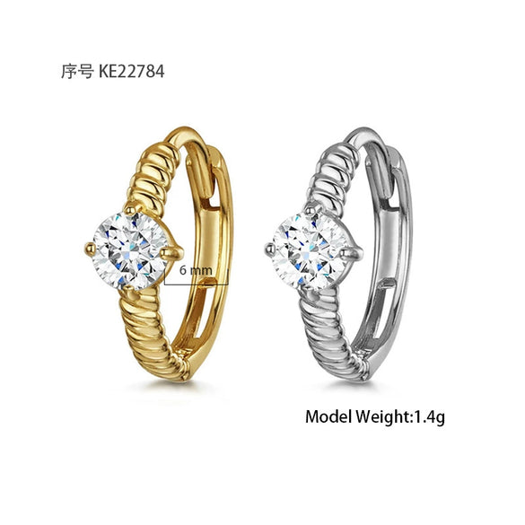 Wholesale Women's Heart Shape S925 Sterling Silver Earrings Set With Diamond Zircon Ear Buckles And Electroplated Ear Bone Clip High Sense Geometric Style