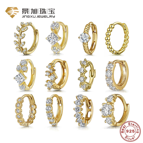 Wholesale Women's Heart Shape S925 Sterling Silver Earrings Set With Diamond Zircon Ear Buckles And Electroplated Ear Bone Clip High Sense Geometric Style