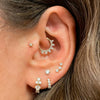 Wholesale Women's Heart Shape S925 Sterling Silver Earrings Set With Diamond Zircon Ear Buckles And Electroplated Ear Bone Clip High Sense Geometric Style