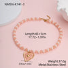 Wholesale Women's Heart Shape Stainless Steel Electroplated Acrylic Beaded Necklace