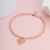 Wholesale Women's Heart Shape Stainless Steel Electroplated Acrylic Beaded Necklace