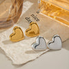 Wholesale Women's Heart Shape Stainless Steel Electroplated Earrings